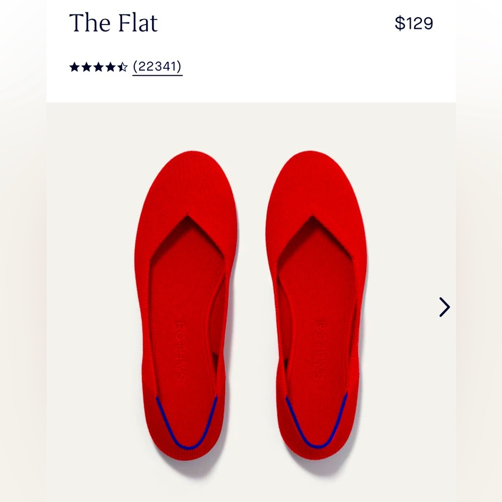 Rothys “The Flat” in Bright Red - NEVER WORN!